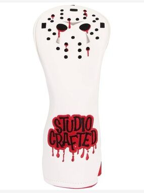 Studio Crafted Hockey Goalie Mask Golf Fairway Wood Headcover White Red